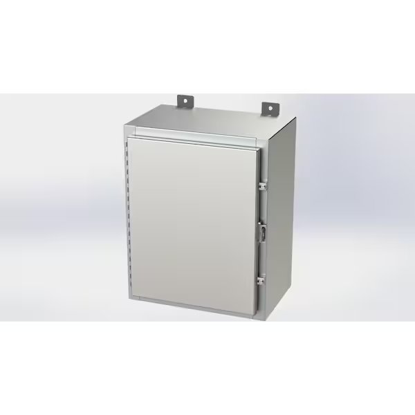 316 Stainless Steel Enclosure, 20 in H, 16 in W, 10 in D, NEMA 4X, Hinged, Saginaw Control & Engineering, Mfr#: SCE-20H1610SS6LP